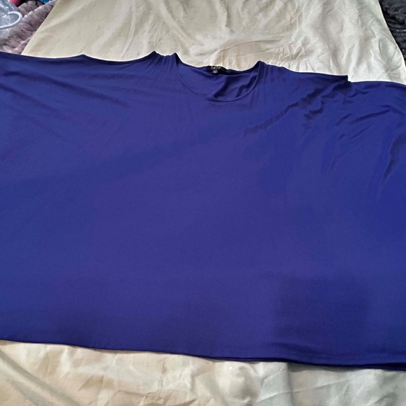 NEW PHOTOS! COLD SHOULDER TUNIC, ROYAL PURPLE, SIZE 2X, KIMONO SLEEVES, WITH - Picture 3 of 15